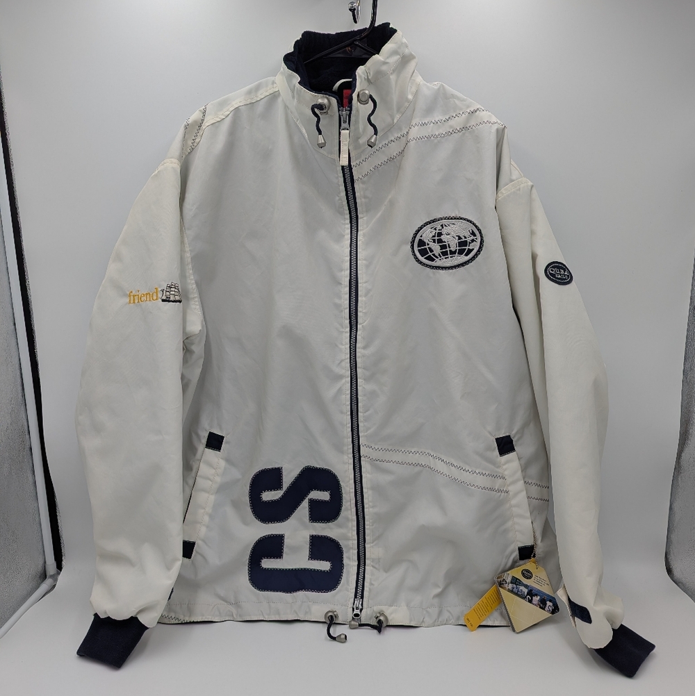 VTG Quba Sails Cutty Shark Men's Jacket XL White Waterproof Winter Collector NWT